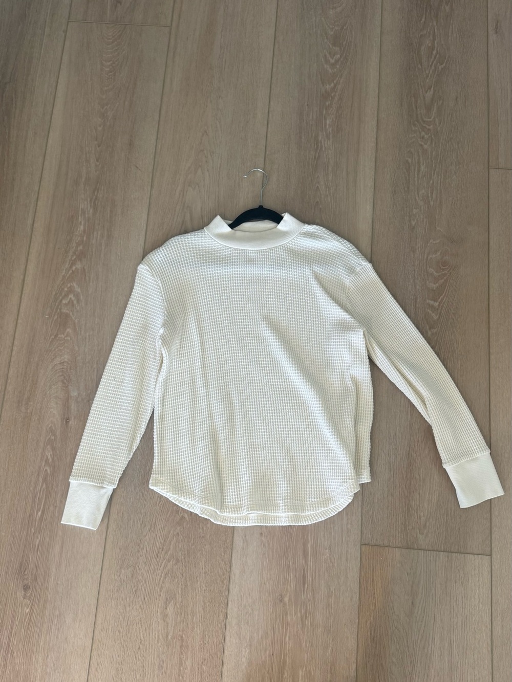 Madewell cream Waffle Knit Long Sleeve Top